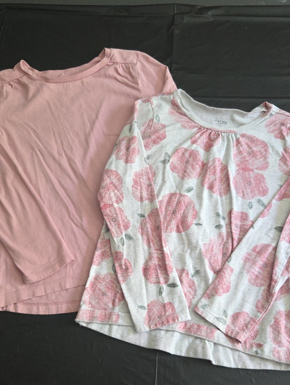 Girls' Pink Long-Sleeve Tee Duo - Solid & Floral